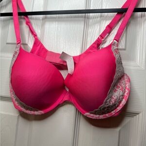 Victoria's Secret Hot Pink Lace Bra